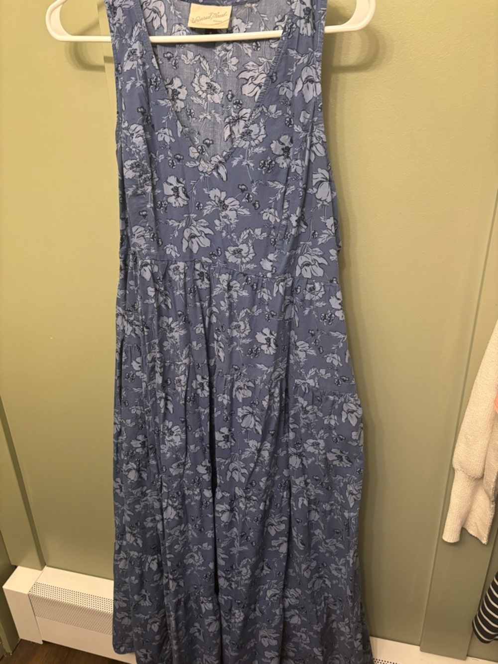 Universal Thread Dusty Blue Floral Tiered Maxi Dress